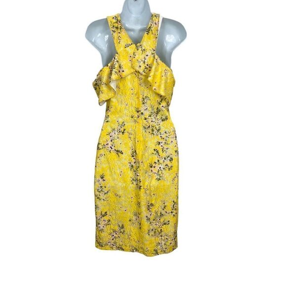 Rachel Roy Yellow Lace Floral Sleeveless Dress - Picture 5 of 10